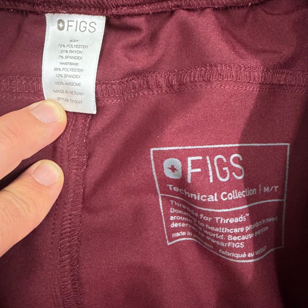 FIGS Scrub Set Womens Med Casma Med/Tall Kade cargo Burgundy Medical dental - Picture 7 of 8
